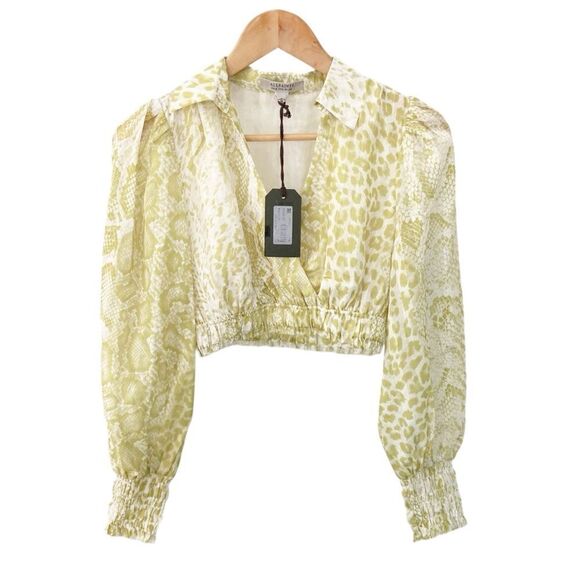 NWT All Saints Clara Noche Snake Print Top size US4 - Picture 3 of 8